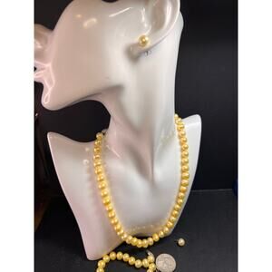 New Freshwater Pearl Necklace Bracelet Earrings Set Sterling Silver